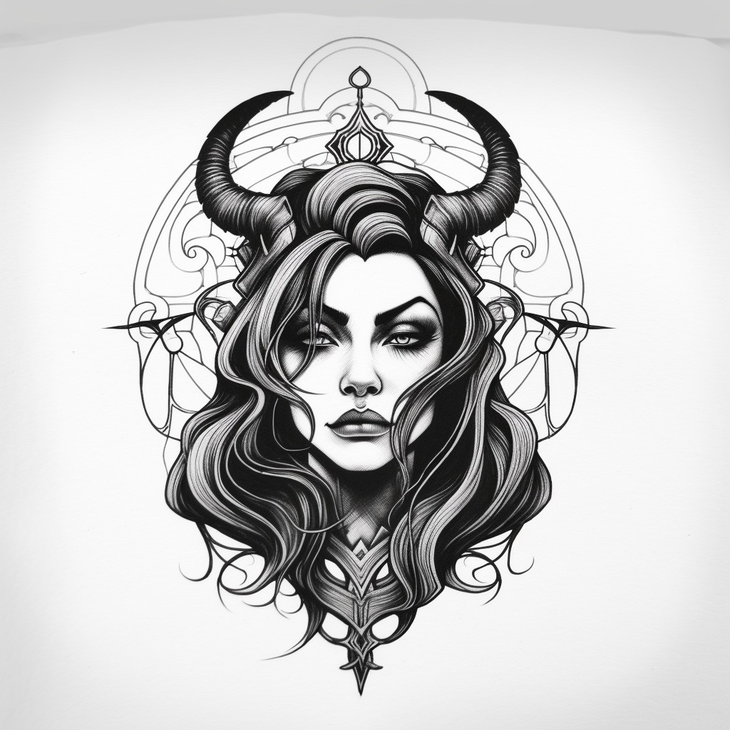 Lilith - tatoo inspirace via AI Midjourney